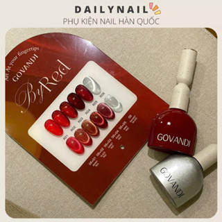Set Sơn Gel Đỏ + Mắt mèo Govandi 6 màu G09 (Tặng bảng màu)