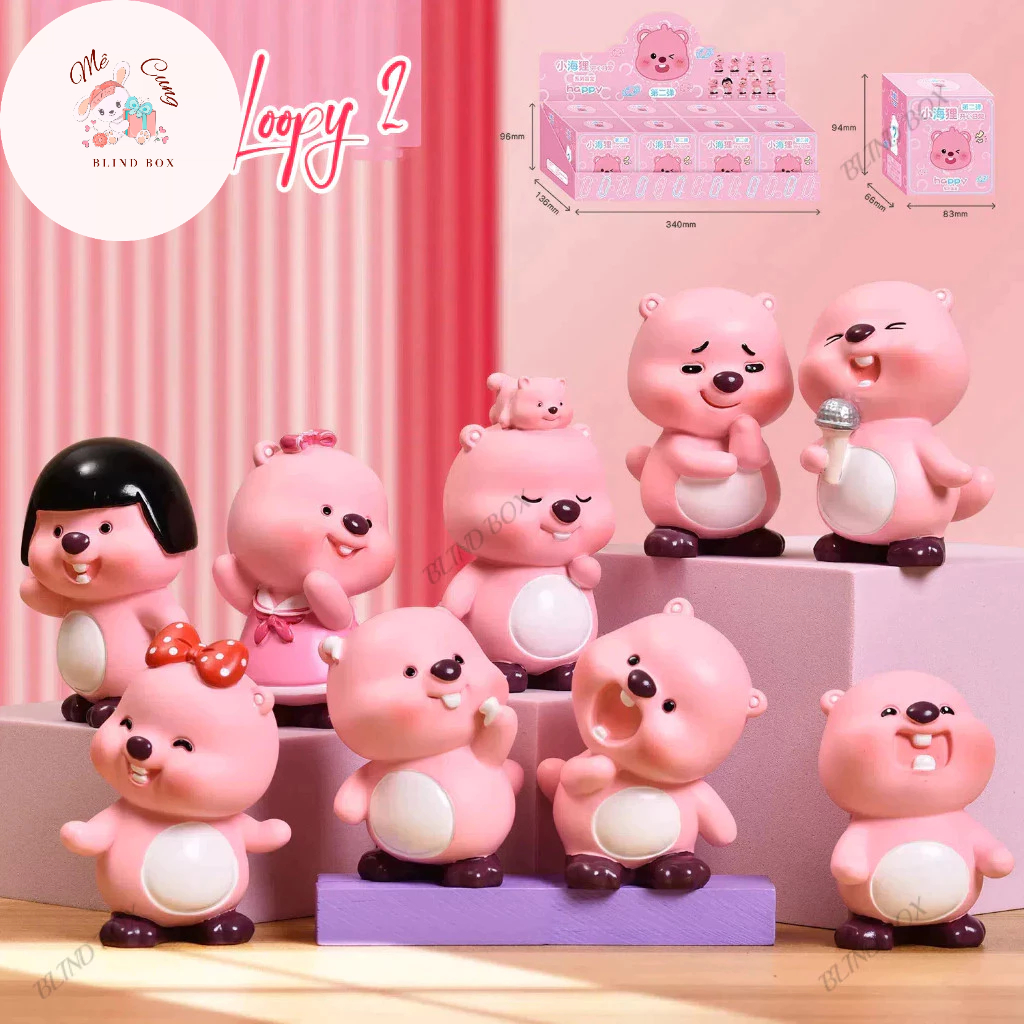 HAPPY LOOPY 2 - Đồ chơi sưu tầm quà tặng Blind box tượng búp bê mô hình nữ minh tinh hải ly loopy