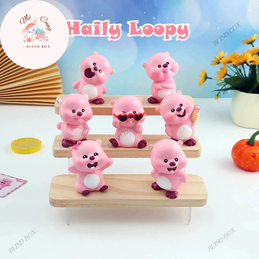 HAILY LOOPY - Sưu tầm đồ chơi hộp mù BLIND BOX mô hình nhân vật hoạt hình chú hải ly hồng loopy cute