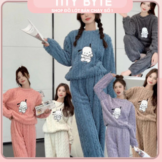 Bộ Đồ Ngủ Lông,Bộ Bông Nỉ Giữ Nhiệt Bo Gấu Hình Voi Vẵn Thừng FreeSize Mặc Nhà Siêu Ấm 128 LILIRIA