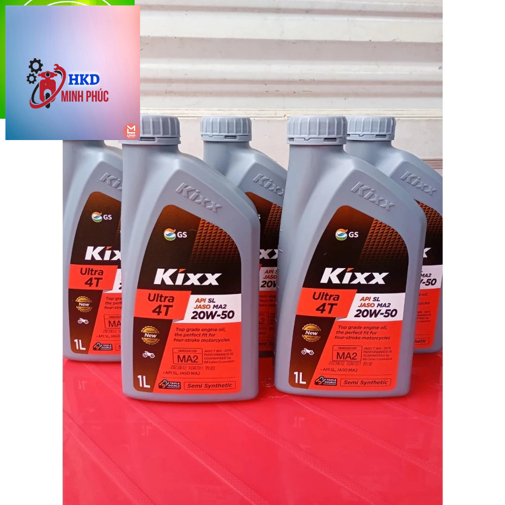(chính hãng) Dầu nhớt xe số Kixx 20w50 MA2 SL dung tích 800ml 1L