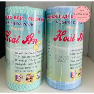 Cuộn 100 tờ Khăn lau bếp đa năng bằng vải không dệt Hoài An 88429 Siêu Rẻ 88
