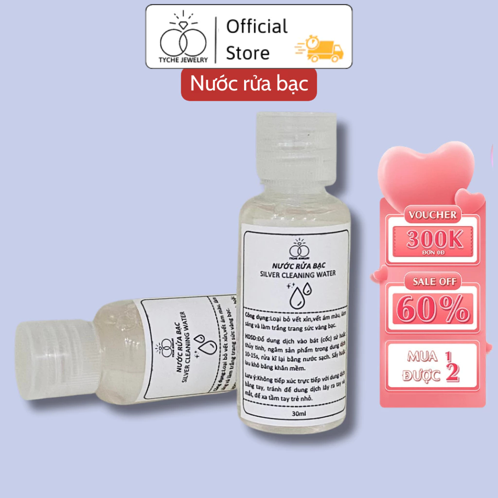 Nước rửa trang sức bạc TYCHE dung dịch làm sáng bóng bạc như mới 30ml Tyche Jewelry
