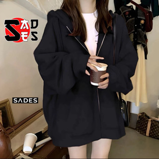 Áo Khoác NỈ TRƠN TAY PHỒNG Chất Nỉ Bông Dây Kéo Zip Unisex KN17, Áo Hoodie In Chữ Mũ 2 Lớp Nhiều Màu Form Rộng SADES