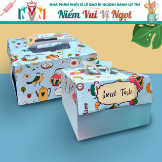 5 Hộp Bánh Kem 23 cao 16, Hộp Sinh Nhật ~ Bánh Trà (kèm đế vuông trắng)