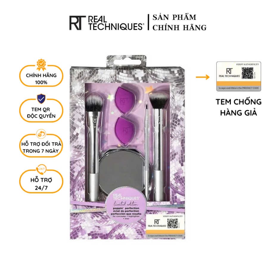 Bộ Cọ Che Khuyết Điểm RT Real Techniques Poppin Perfection Makeup Brush Set