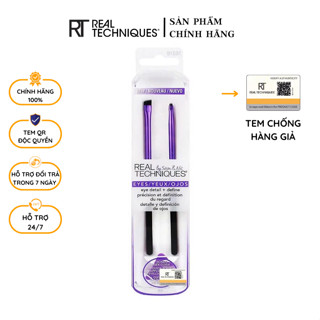 Bộ 2 Cọ Kẻ Bọng Mắt Đuôi Mắt Kèm Khuôn Eyeliner Real Techniques Eye Detail And Define