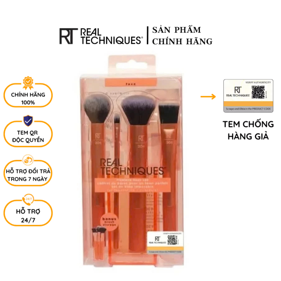 Bộ Cọ Trang Điểm Cá Nhân Real Techniques Flawless Base Set 91533
