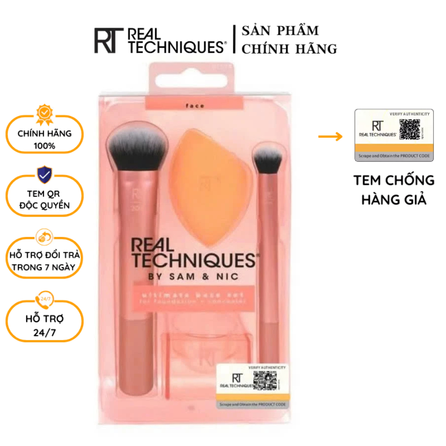 Cọ Makeup Đánh Nền và Che Khuyết Điểm RT Real Techniques Ultimate Base Set