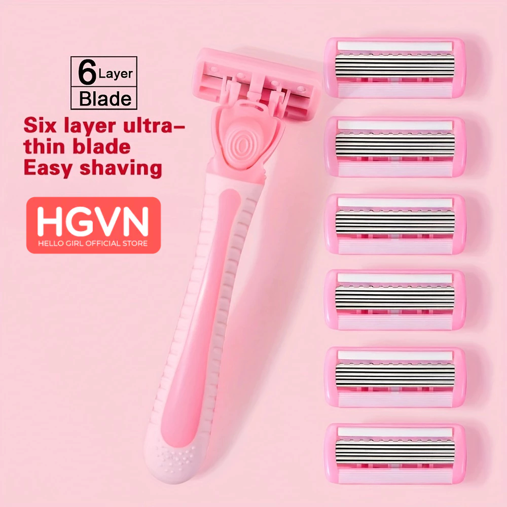 Dao cạo nữ thân thiện cho da nhạy cảm với lưỡi dao 6 lớp thép không rỉ HGVN Dụng cụ tẩy lông cầm tay dành cho nữ