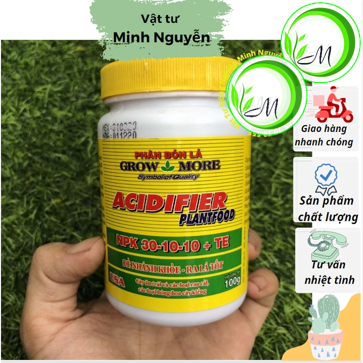Phân bón lá 30-10-10 lọ 100g tăng trưởng thân lá cho cây, phân bón lá cho lan, cây cảnh, cây nội thấ