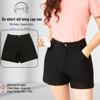 Quần short nữ lưng cao dance Homieyl HL251, quần đùi nữ cạp cao sooc ngắn sort cộc cúc khóa trước chất vải thun đẹp