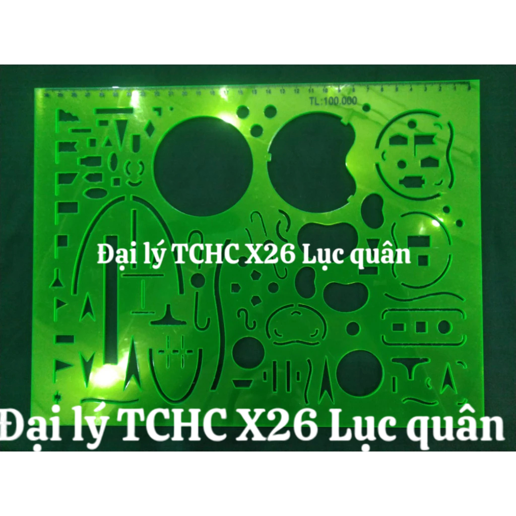 Thước chỉ huy tham mưu mẫu 1 (xanh24x32cm)