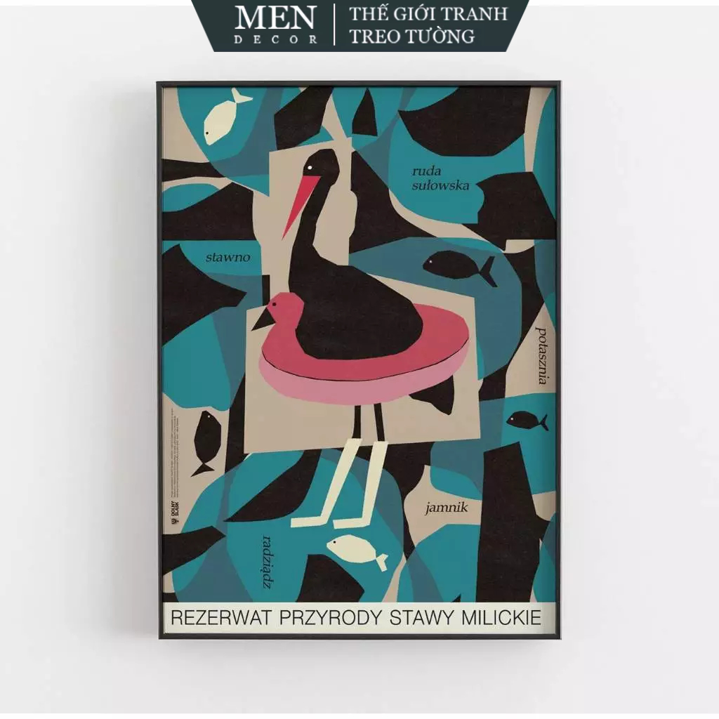 Tranh treo tường, Stawy Milickie Nature Reserve, lakes, rivers, nhận in theo yêu cầu, tặng kèm đinh 