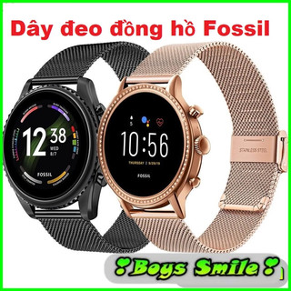 Dây đeo Mesh thép lưới không gỉ cho Fossil Gen 5 Carlyle HR Julianna HR Band Fossil Sport 43mm / Q Explorist HR Gen 4
