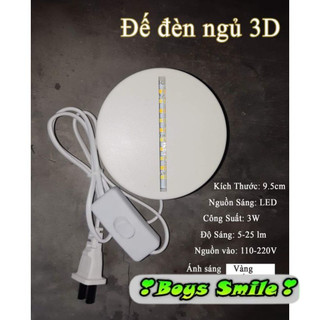Đế đèn ngủ 3D 3 màu, chân đèn 3D