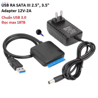 Đầu đọc ổ cứng 2.5" 3.5" USB 3.0 ra SATA 3 kèm Adapter 12V-2A