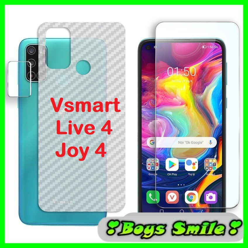Miếng dán Carbon mặt lưng dành cho Vsmart Live 4 / Joy 4