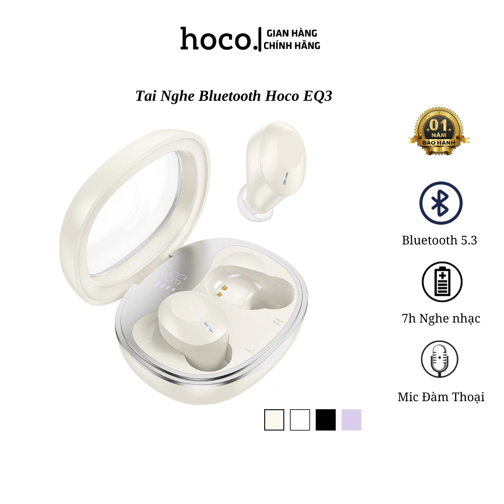 Tai nghe bluetooth Hoco EQ3, tai nghe nhét tai có mic đàm thoại, màn hình hiển thị thông số pin.