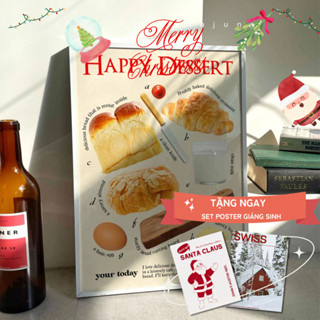 Tranh vải canvas dán tường ảnh poster trang trí decor Noel Giáng Sinh phụ kiện decor phòng ngủ bàn học quán cafe