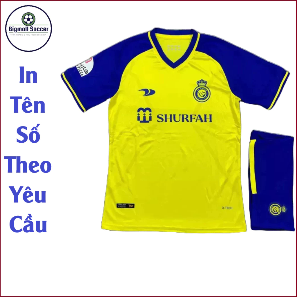 Bộ Quần Áo Bóng Đá Thể Thao Nam Nữ CLB AL - Nassr FC CR7 2022/2023 - Áo đá banh cộc tay