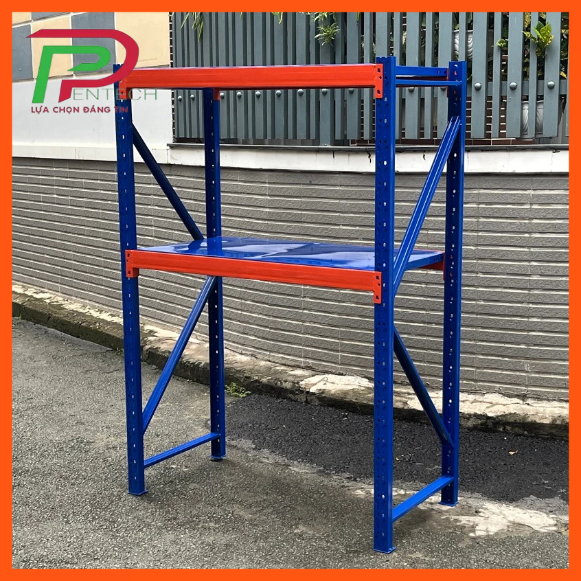 Kệ trung tải, kệ tải nặng, kệ kho hàng 2 tầng, tải trọng 200kg/tầng