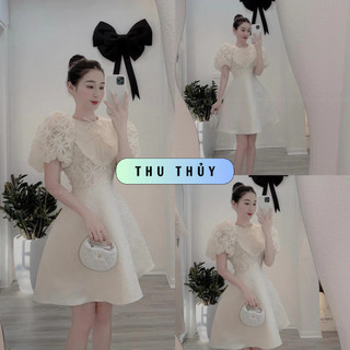 Váy Ren Gấm Siêu Sang, Chất Tacta Gấm Nhũ Form Chuẩn Sịn