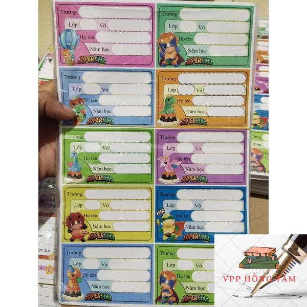 Combo 2 Tập = 60c nhãn vở decan bóc dán