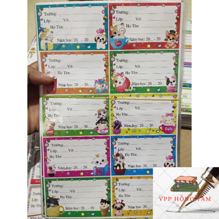 Combo 2 Tập = 60c nhãn vở decan bóc dán