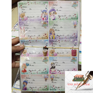 Combo 2 Tập = 60c nhãn vở decan bóc dán