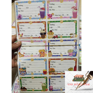 Combo 2 Tập = 60c nhãn vở decan bóc dán