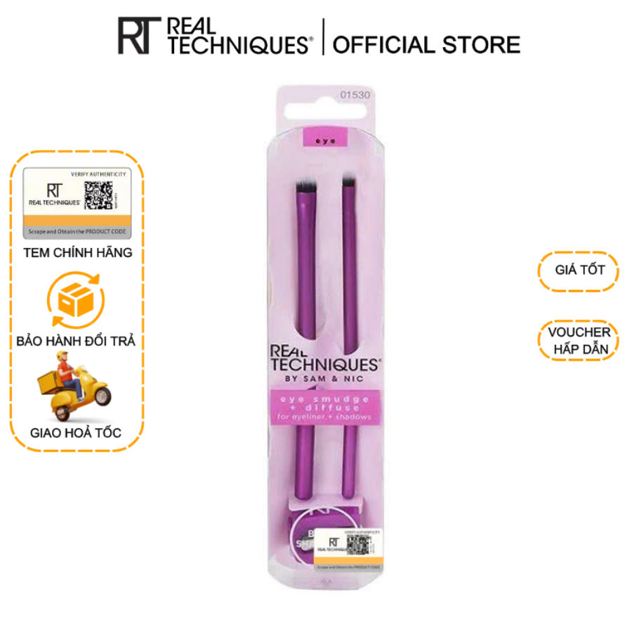 Bộ 2 cọ mắt RT Real Techniques Eye Smudge & Diffuse mã loại 01530