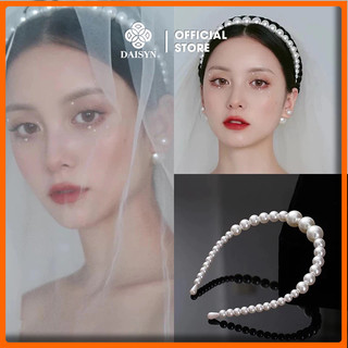    DAISYN   N962 cài Tóc ngọc trai nhân tạo nhiều kích cỡ  bờm ngọc trai nhân tạo bờm cài tóc  cài tóc hạt bẹt 