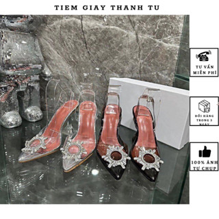 (1680-1)Sandal đá mặt trời lót hồng full màu hàng super full box gót cao 9-10cm