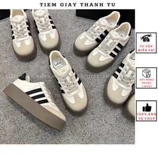 (D3302) thể thao nữ 3 sọc độn đế 5cm, giày sneaker nữ đế bằng thời trang nữ hàng QCCC