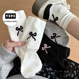 Tất nam nữ , vớ cao cổ chất màu trơn Nơ sau màu phong cách hàn quốc Q3-11