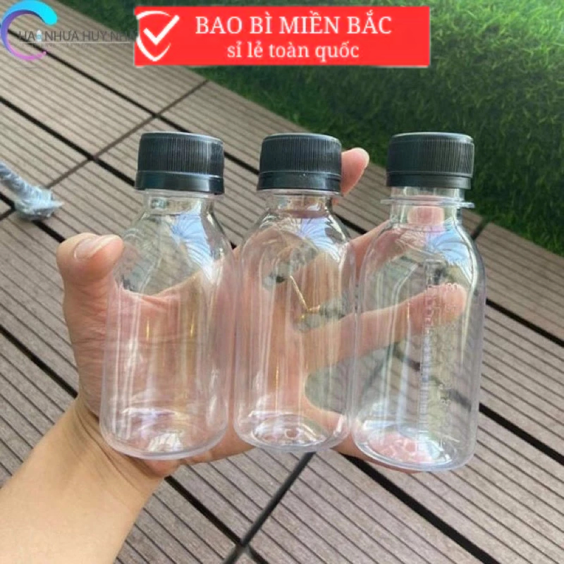 Combo 100 Chai nhựa tròn 100ml kèm nắp chịu áp nhựa nguyên sinh