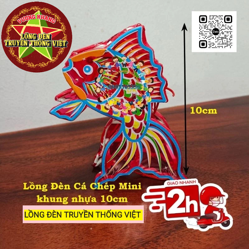 [10cm] Lồng đèn Cá Chép khung nhựa 10cm