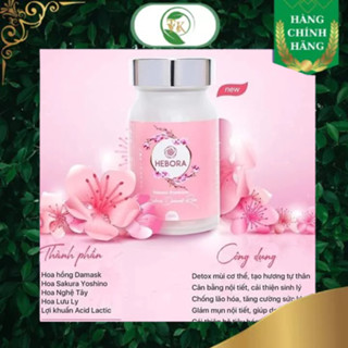 Viên Uống Tạo Mùi Thơm Cơ Thể Hebora Premium Sakura Damask Rose 60 Viên Nhật Bản
