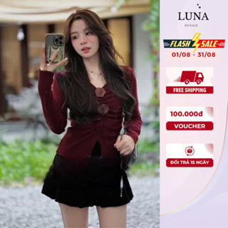  Set Đồ Hot Girl Sang Chảnh Luna Design Áo Len Lông Thỏ Kiểu Rúm Ngực Đính Hoa Phối Quần Nhung Peplum Hẹn Hò Dạo Phố 