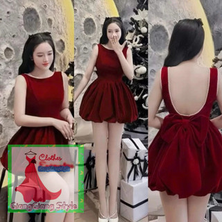 VÁY NHUNG TÙNG BÍ LƯNG U ĐÍNH HẠT 110124