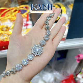  Lắc tay hoa xoàn đính đá siêu sáng italy xi bạch kim Kami trang sức sỉ 