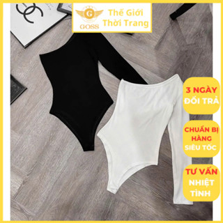 Áo Bodysuit Dài Tay Thiết Kế Vai Lệch GOSS GA1440 Bodysuit Nữ Freesize Phong Cách Sexy Tôn Eo Tôn Dáng Cá Tính