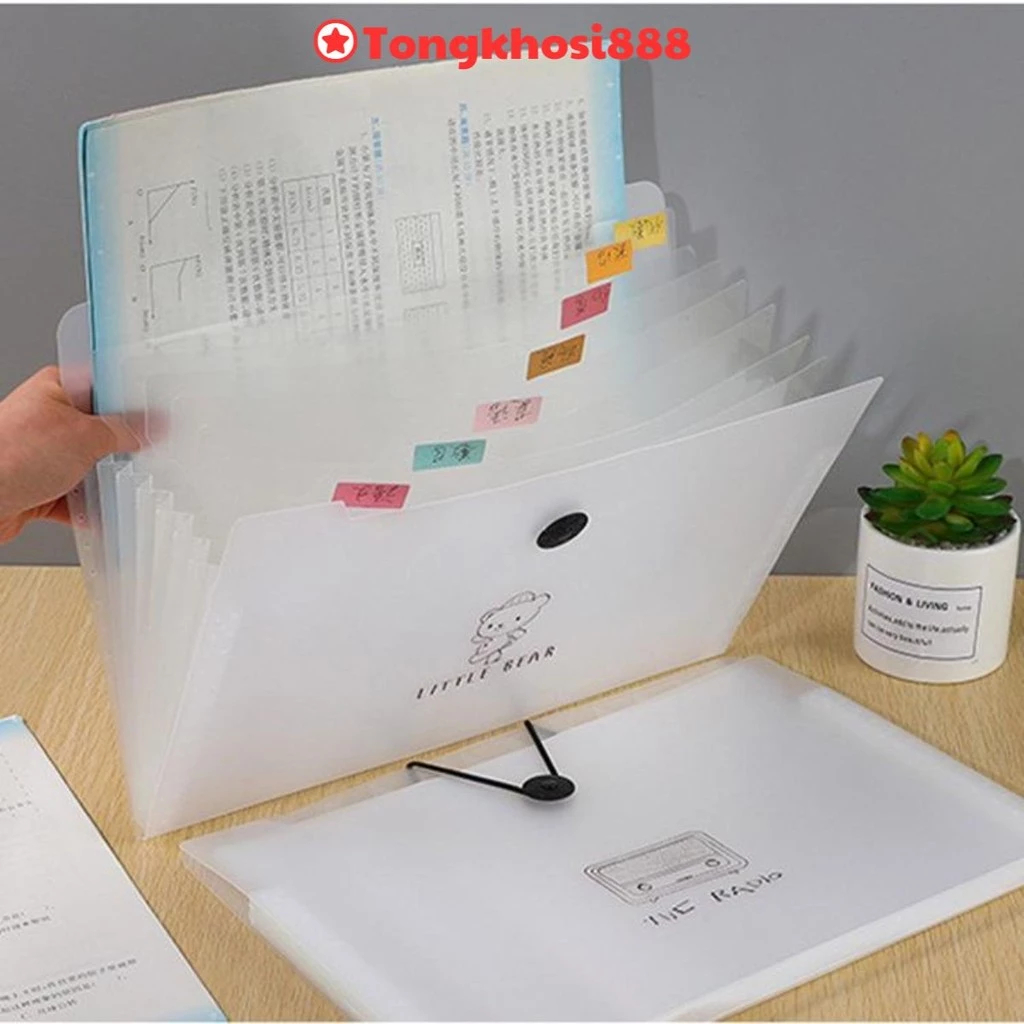 PVN55603 Túi đựng tài liệu 5 ngăn cặp đựng tài liệu hồ sơ giấy A4 