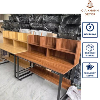 Bàn Làm Việc Bàn Học Có Kèm Giá Để Sách Chân Sắt Hộp 2x4cm Mặt Bàn Gỗ MDF Nhập Khẩu Dày 1,5 cm