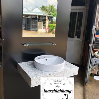 Bộ lavabo bàn đá + lavabo inax l-294v + xả inax a-325ps - chính hãng