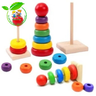 Tháp cầu vồng, tháp màu mini bằng gỗ