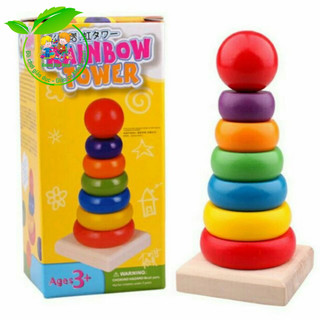 Tháp cầu vồng, tháp màu mini bằng gỗ
