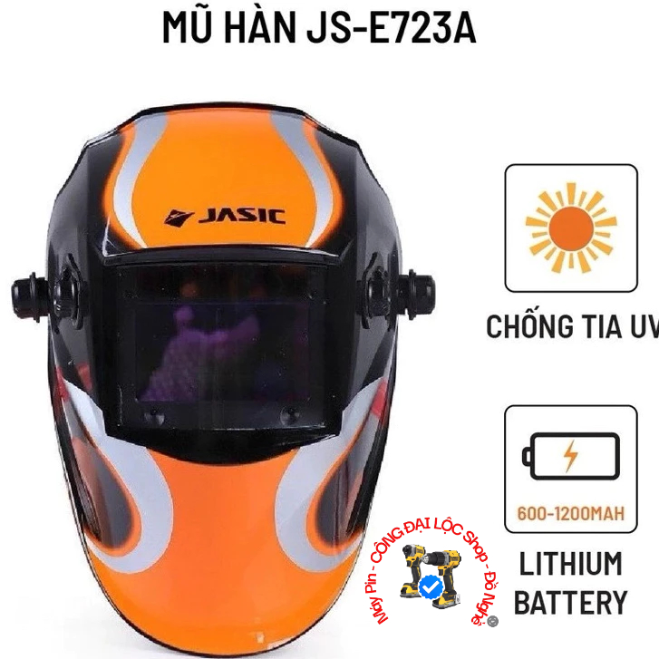 Mủ hàn điện tử tự động JS-E723A JASIC chống tia UV , Tự hấp thụ ánh sáng hàn , năng lượng mặt trời