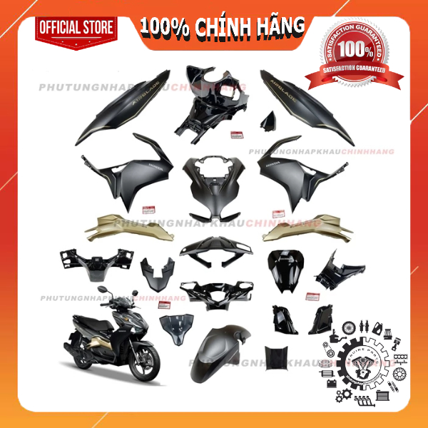 [LẺ MÓN] Dàn áo AB 125 2020 màu Đen Nhám Vàng Đồng tem Đặc Biệt, Air Blade 150 125 2021 2020 chính h